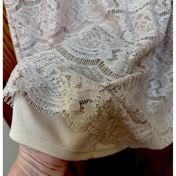 Cocktail Dress Lace Sheath Dress Jessica Howard Bell Sleeves Lt Beige Sz 8 - Picture 6 of 6